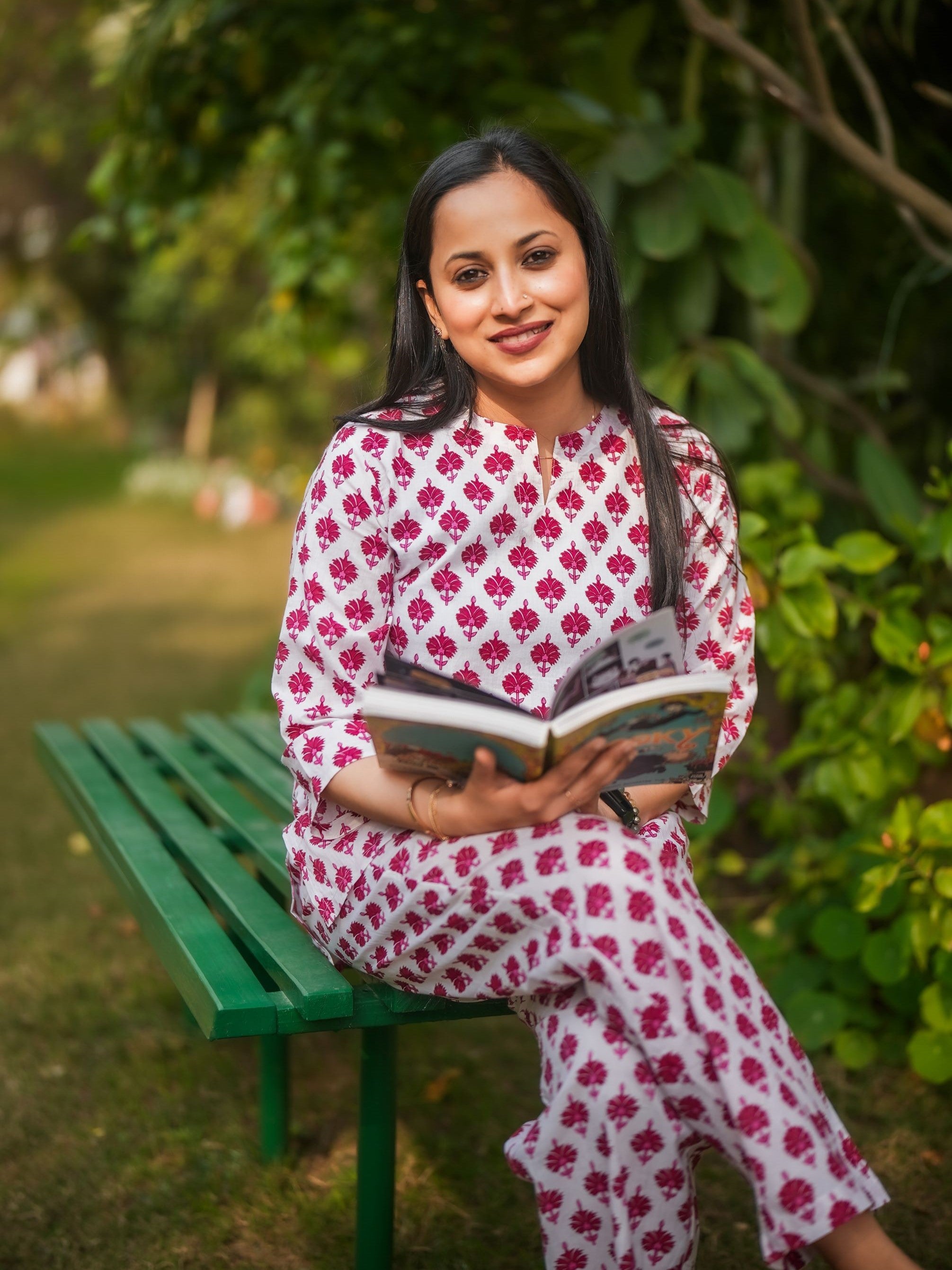 Pink Floral Women Pj Set