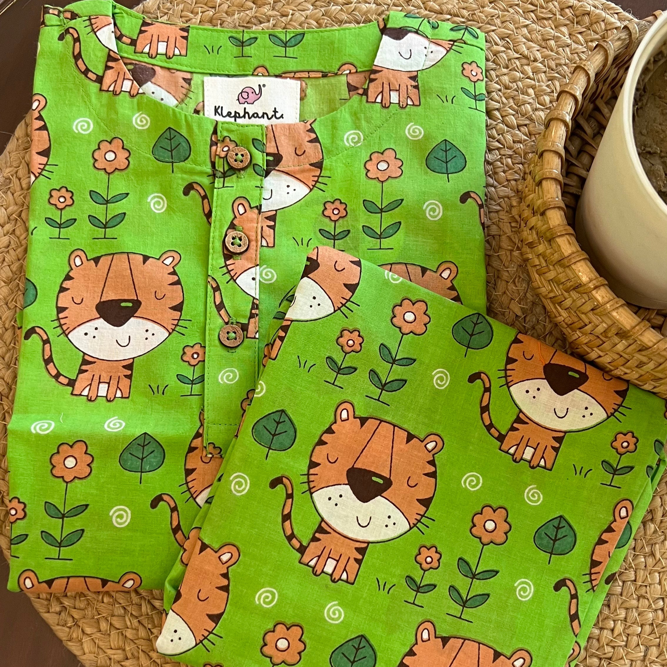 Green Tiger Night Suit Set