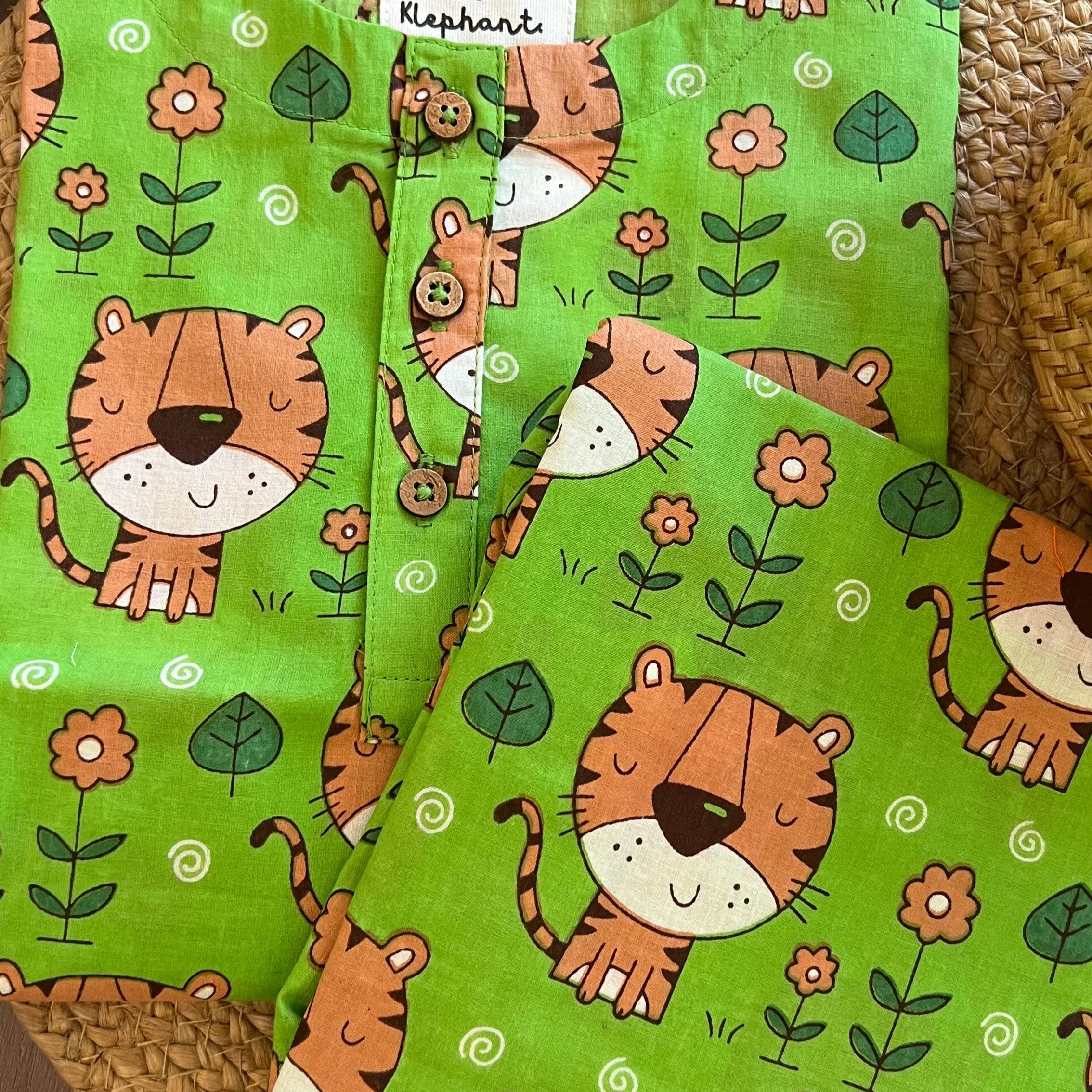 Green Tiger Night Suit Set