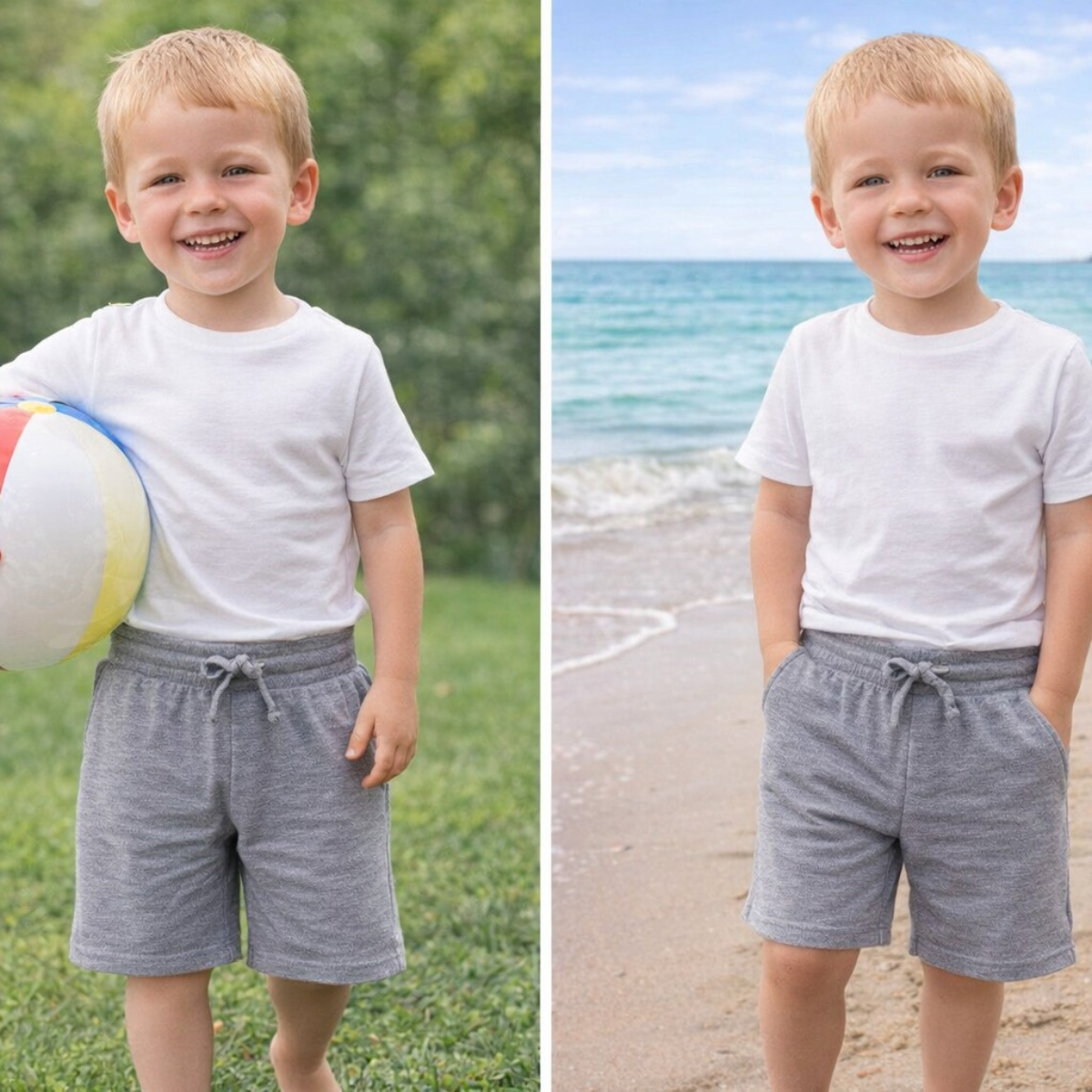 Boys Grey melange Jersey Shorts