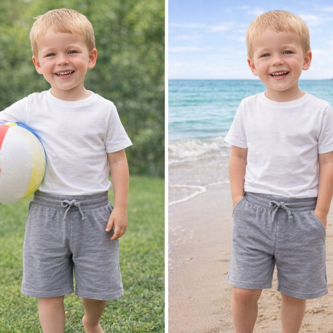 Boys Grey melange Jersey Shorts