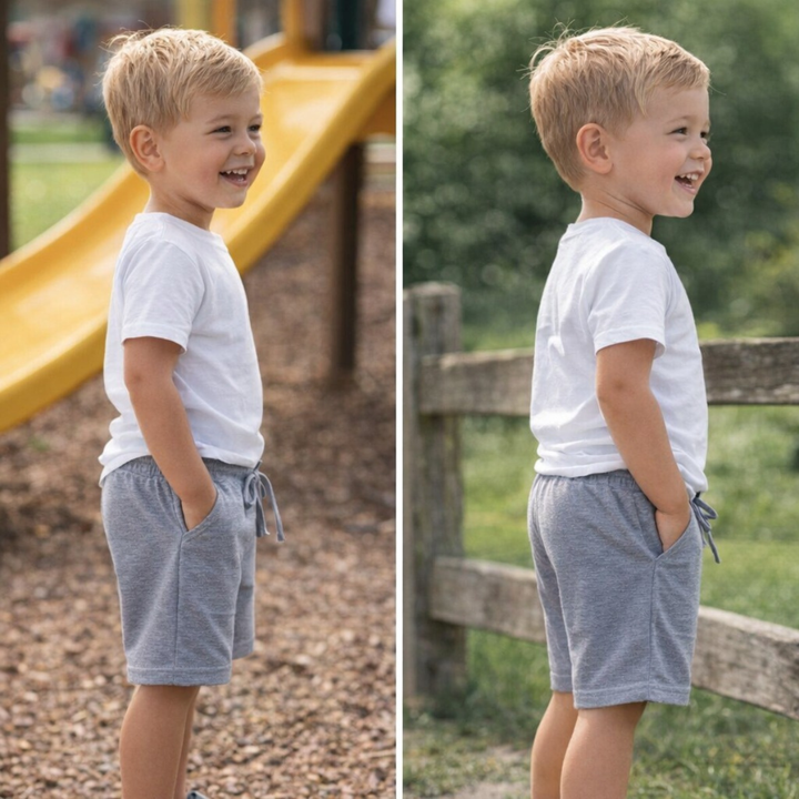 Boys Grey melange Jersey Shorts