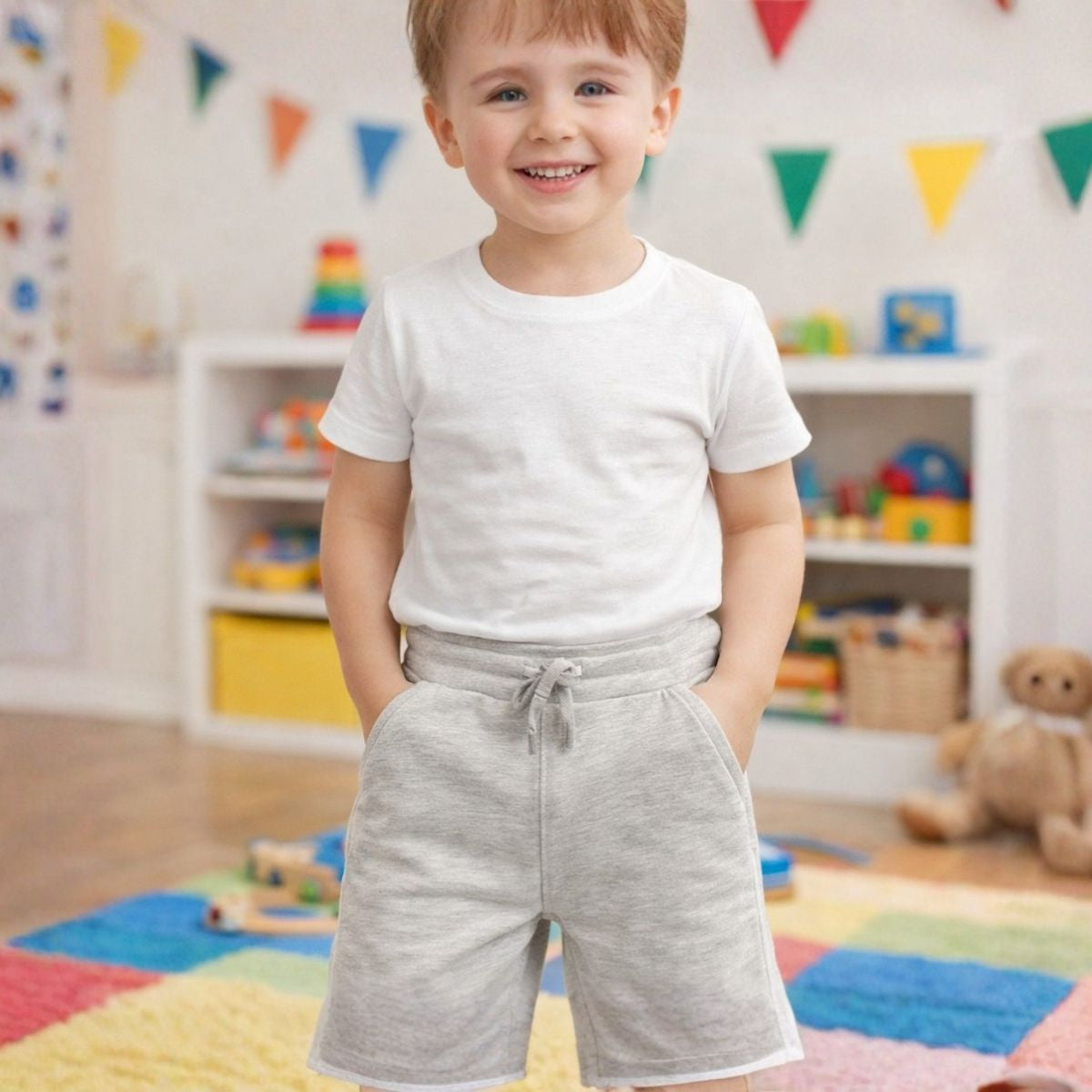 Boy - Dog Print Short Sleeve Cotton T-Shirt & Shorts Set