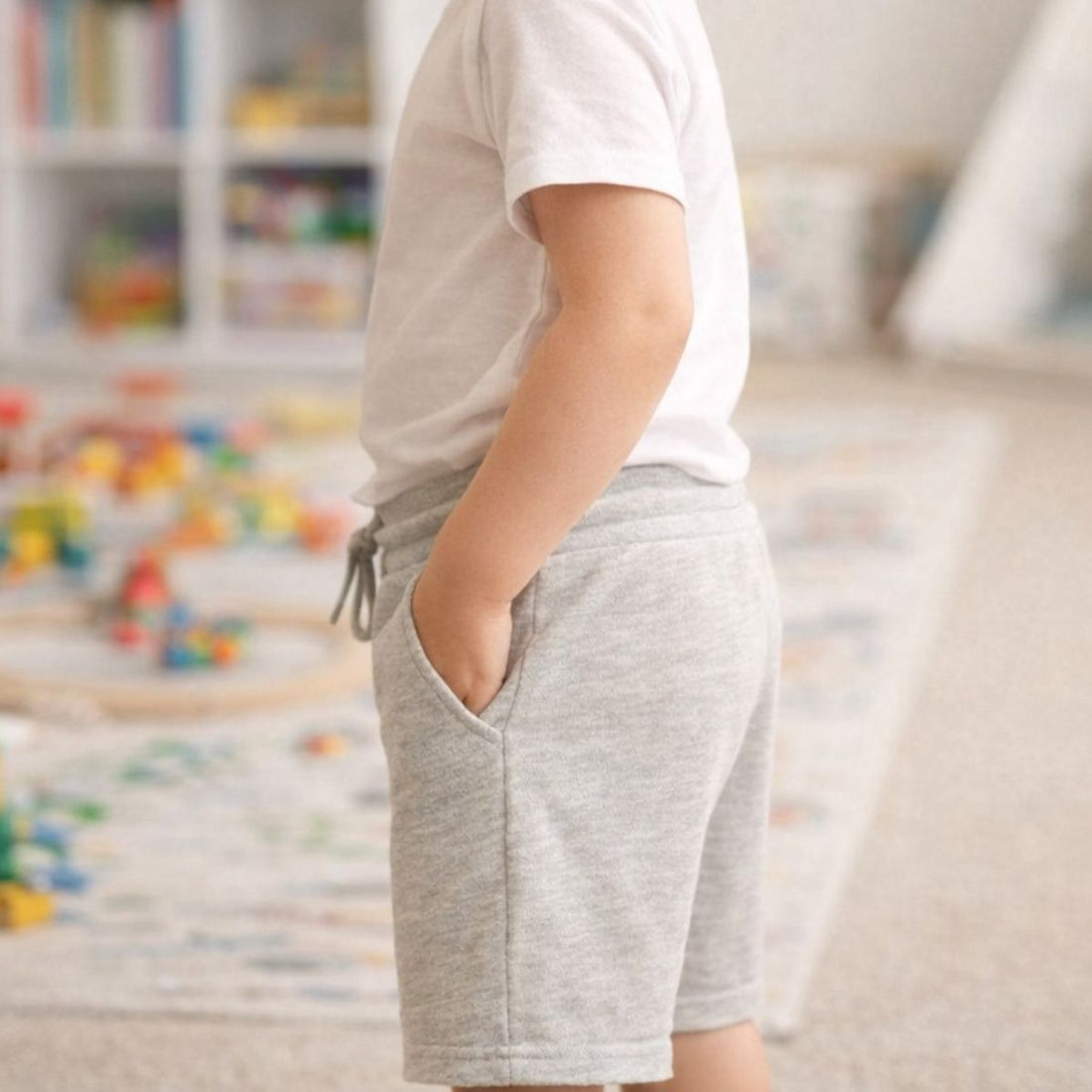 Boys Oatmeal melange Jersey Shorts