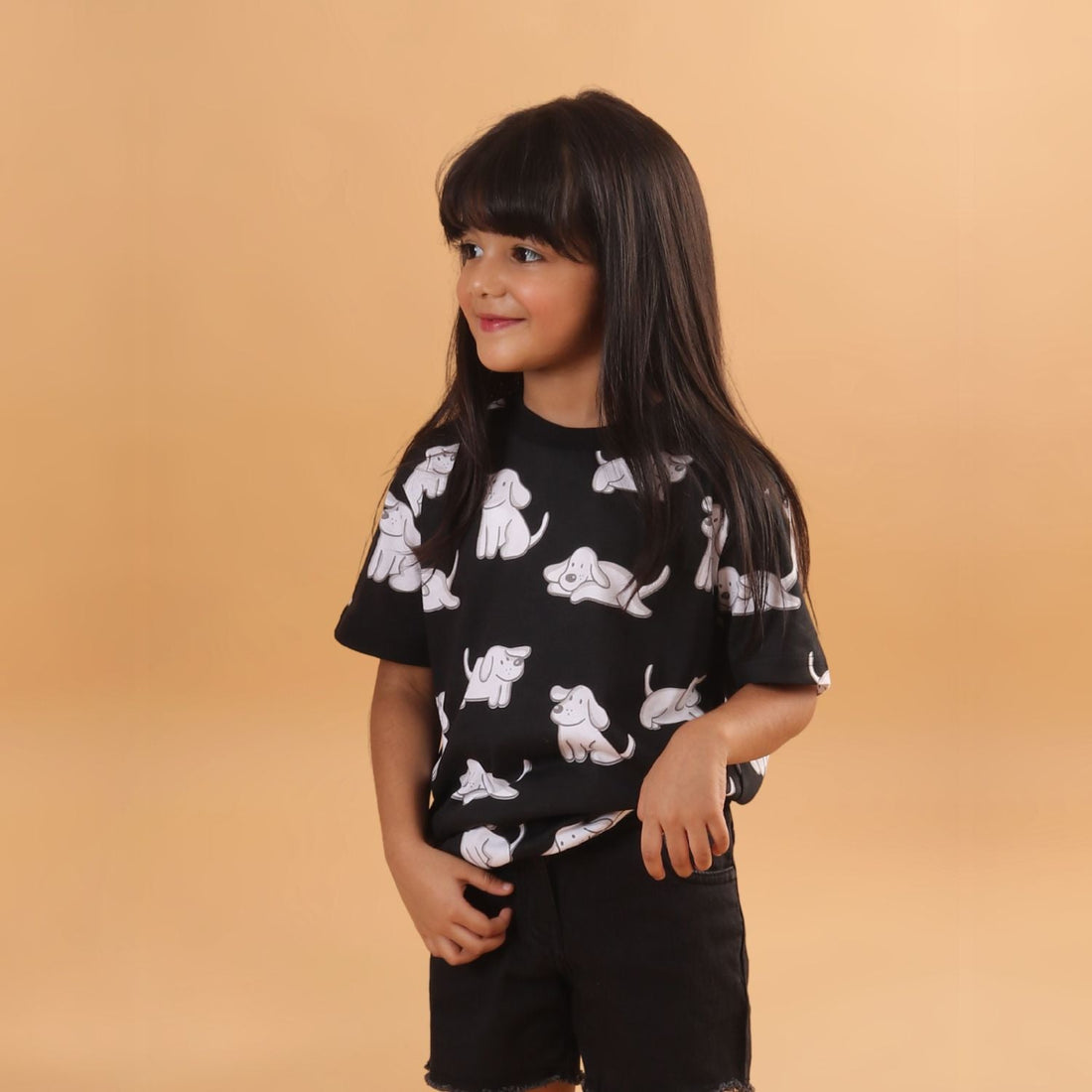 Boy - Dog Print Short Sleeve Cotton T-Shirt & Shorts Set
