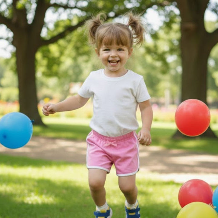 Pink Contrast Trim Cotton Jersey Shorts