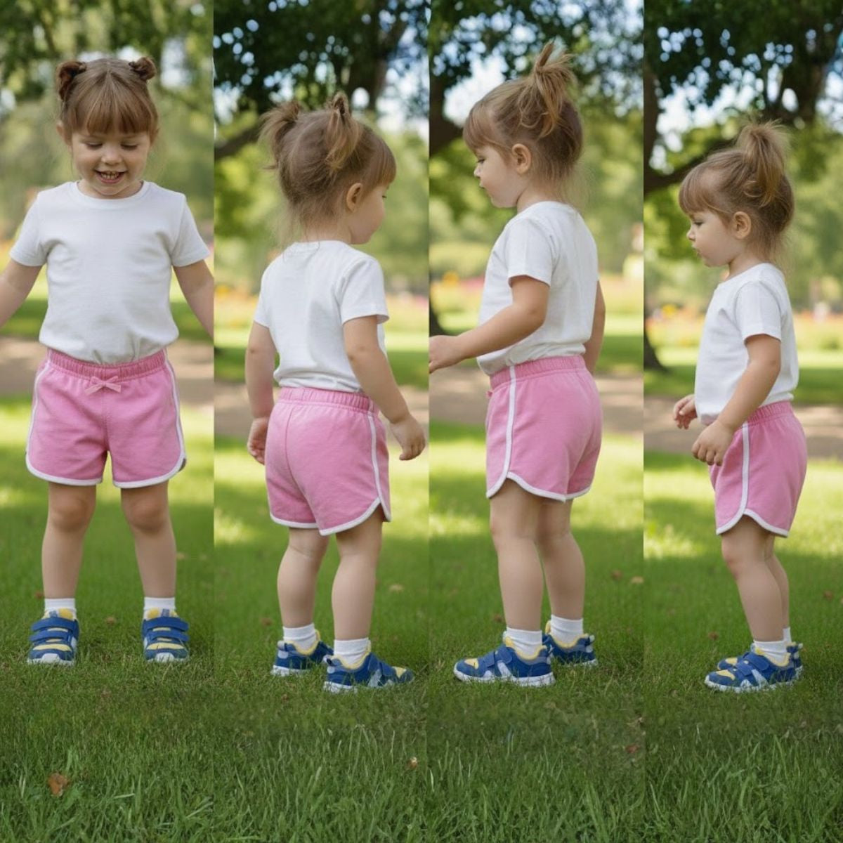 Pink Contrast Trim Cotton Jersey Shorts