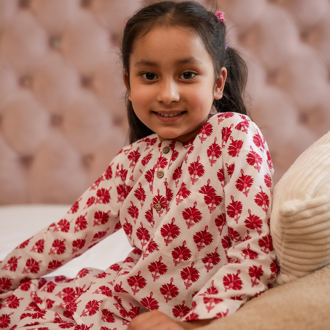 Pink Floral - Mom & Kids Twinning Set