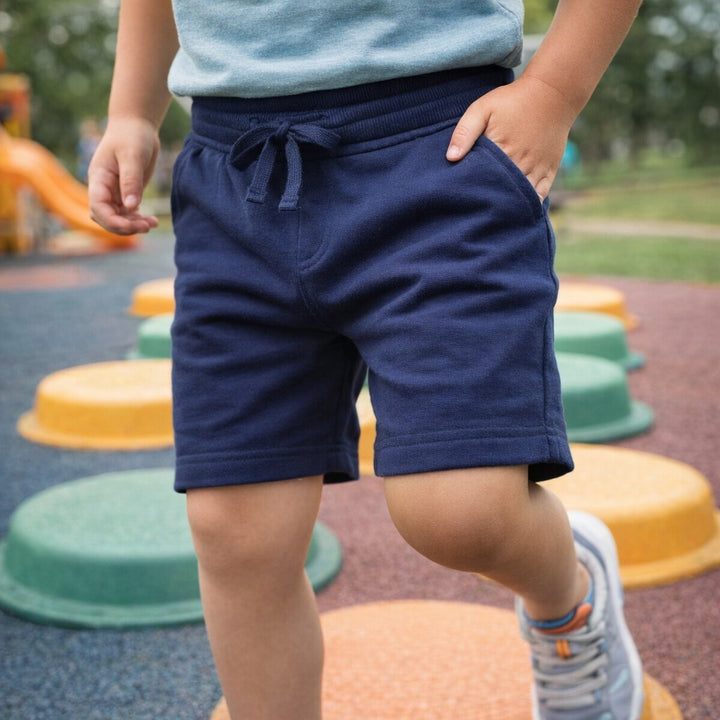Boys Navy Blue Cotton Jersey Shorts