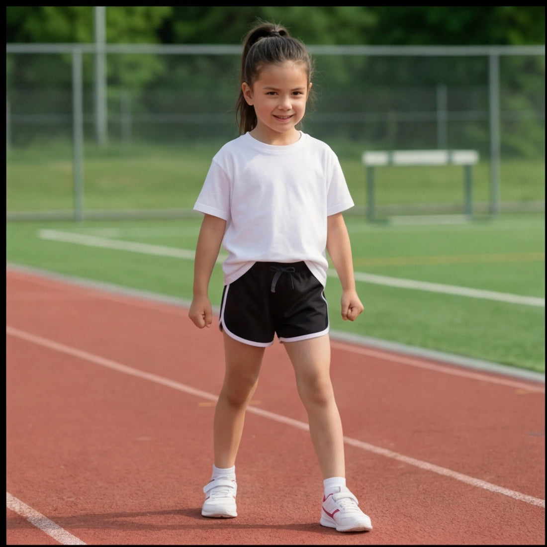 Black Contrast Trim Cotton Jersey Shorts