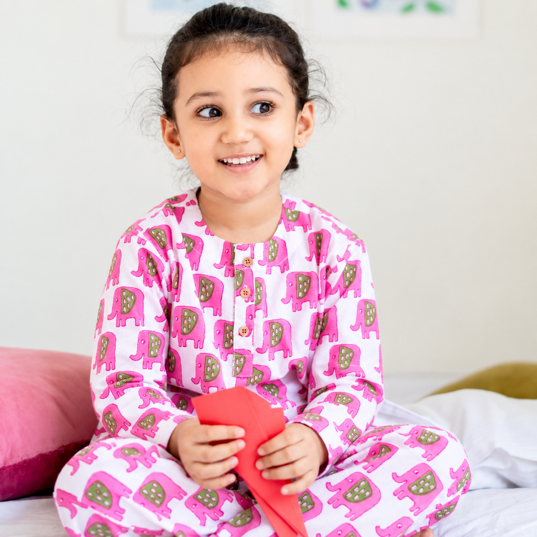 Pink Elephant Unisex Night Suit