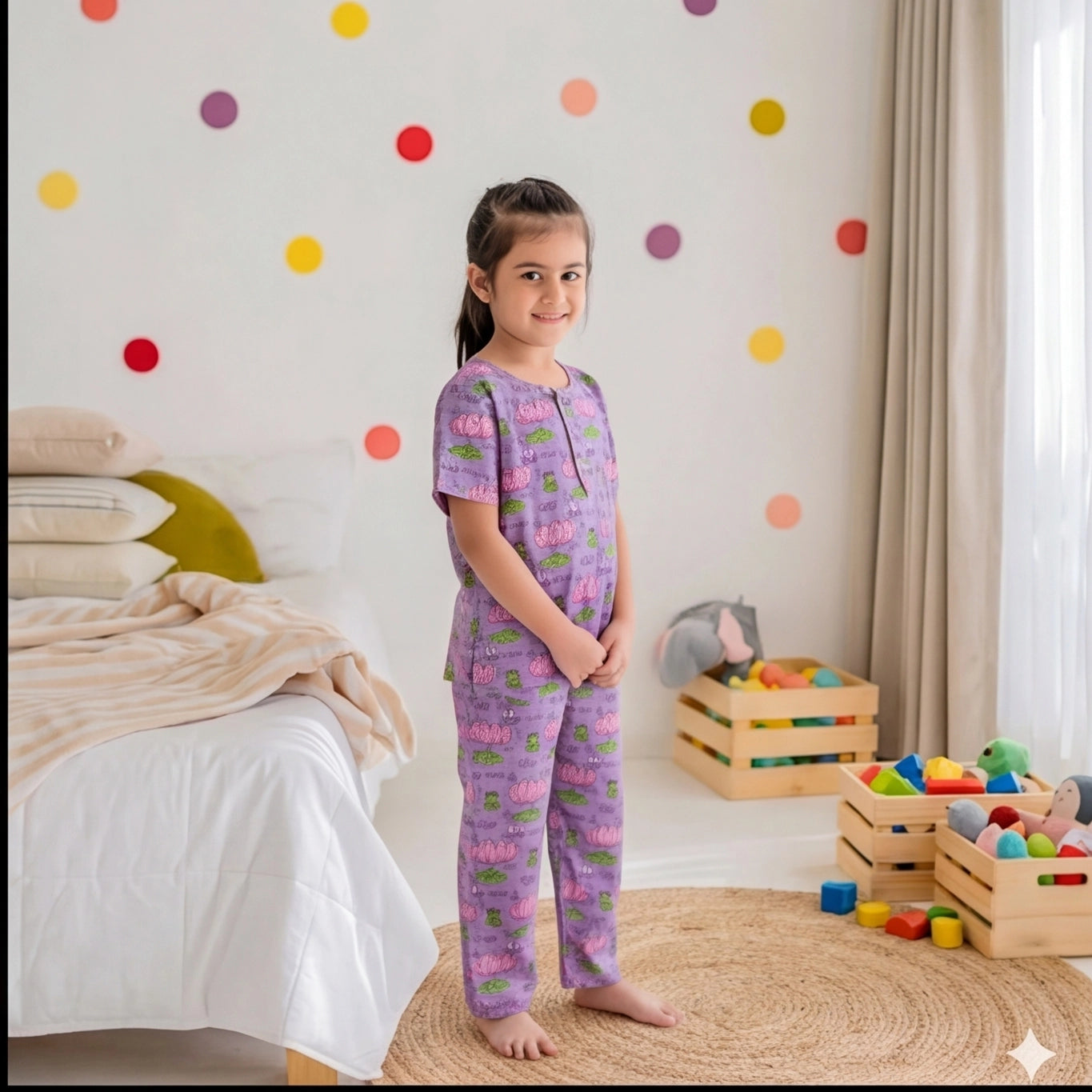 Lotus Print Unisex Night suit