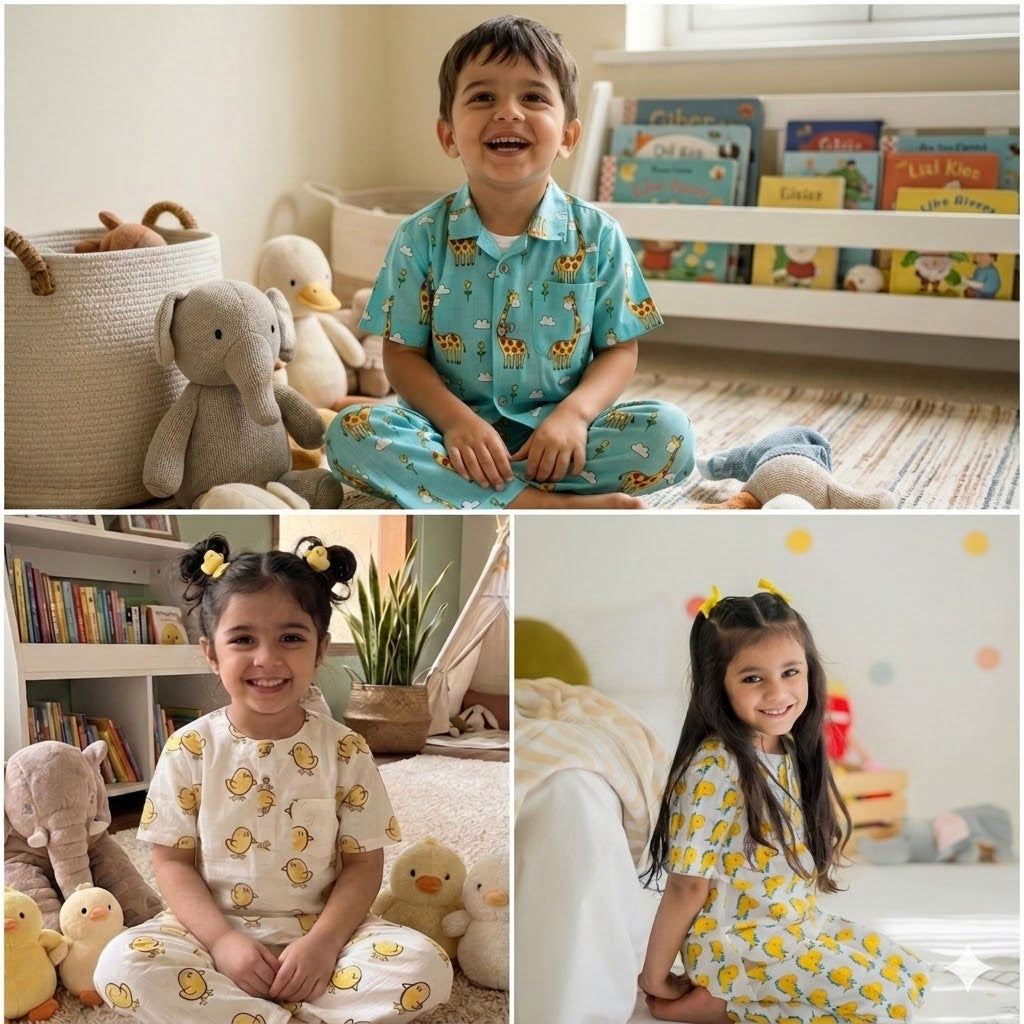 Goodnight Giggle Gang -3 pack cotton Pj set